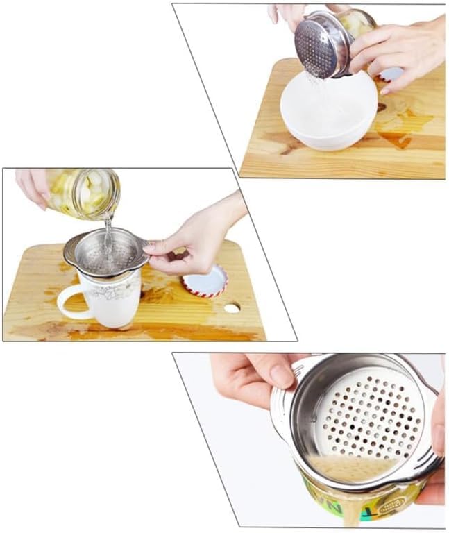 Begchy 2 filtri per lattine in acciaio , per tonni, colino per alimenti, colino per sgocciolare olio, in metallo