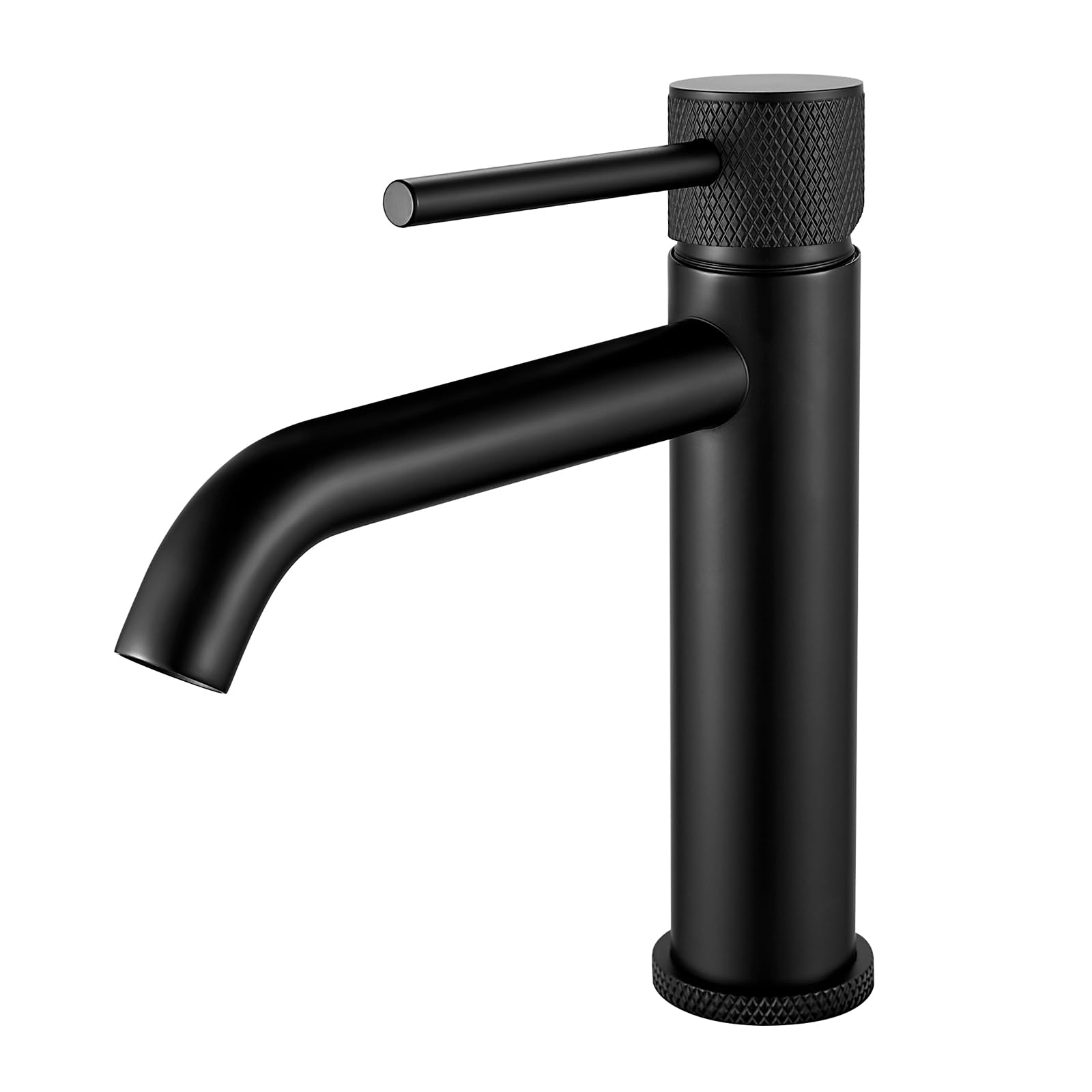Basin Tap Mixer Black, Bathroom Sink Mixer Tap, Modern Monobloc Cloakroom Faucet, Single Lever Washroom Faucet