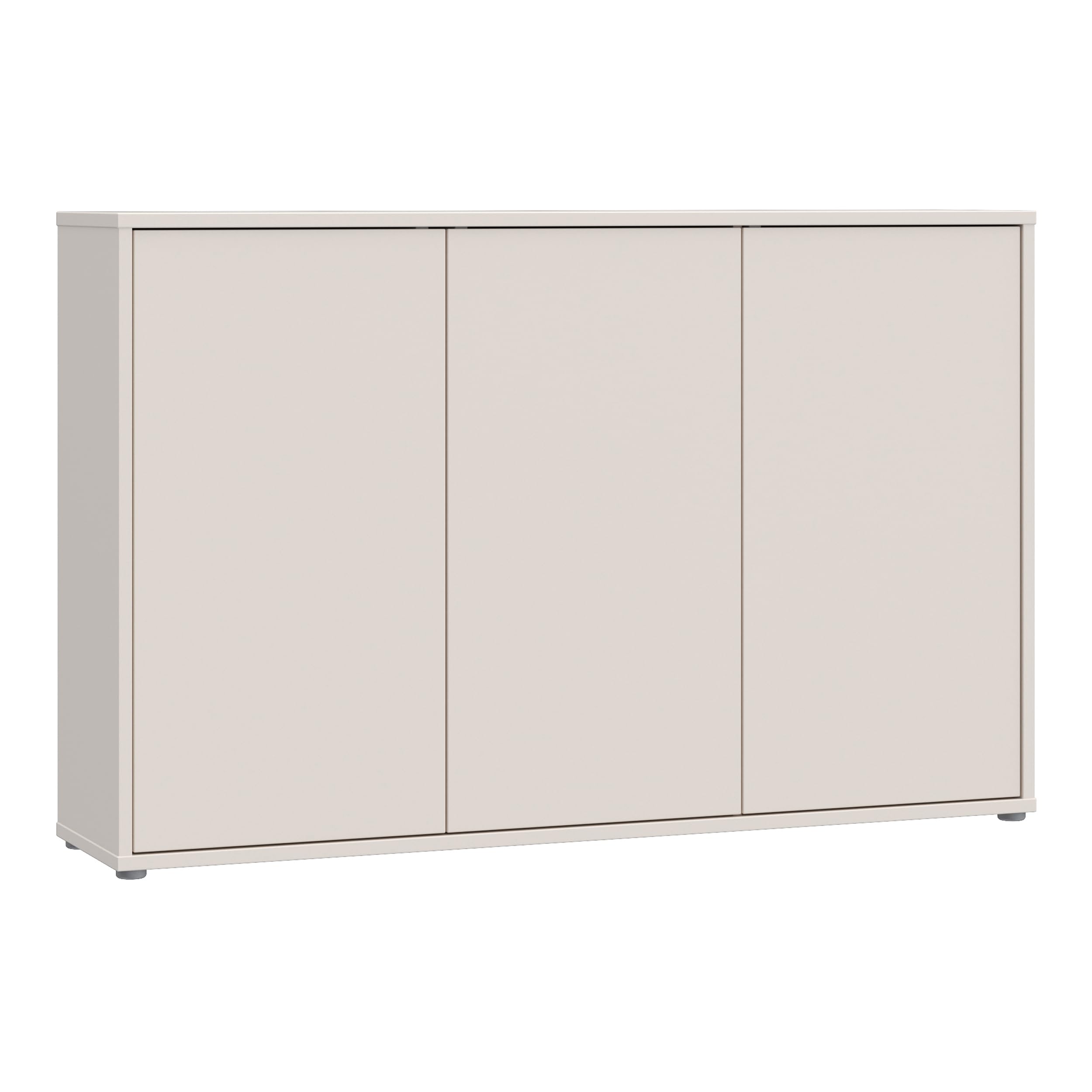 Forte Alice Springs Kommode 150 155, großes Sideboard mit 3 Schranktüren, Flur, Wohnzimmer, Schlafzimmer, Holzwerkstoff, Kaschmir Beige, 154,2 cm breit x 99,1 cm hoch x 34,9 cm tief