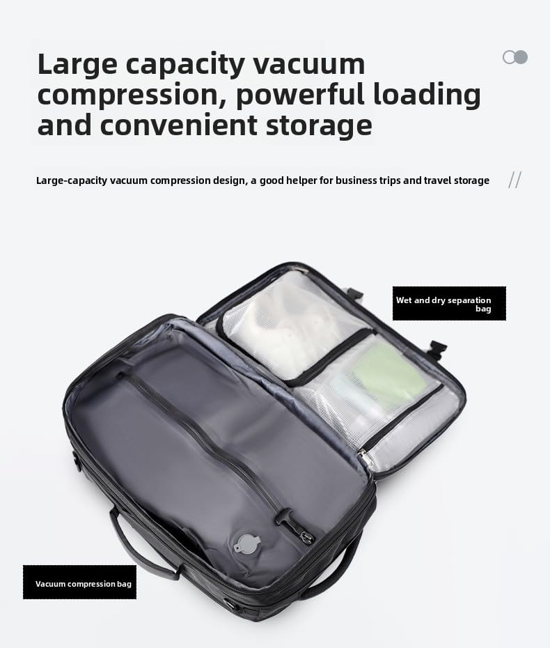 Lunapack Backpack, Lunapack vacuum Compression Travel Bag, Large Capacity Travel Back Pack, with Electric Pump (Black)2