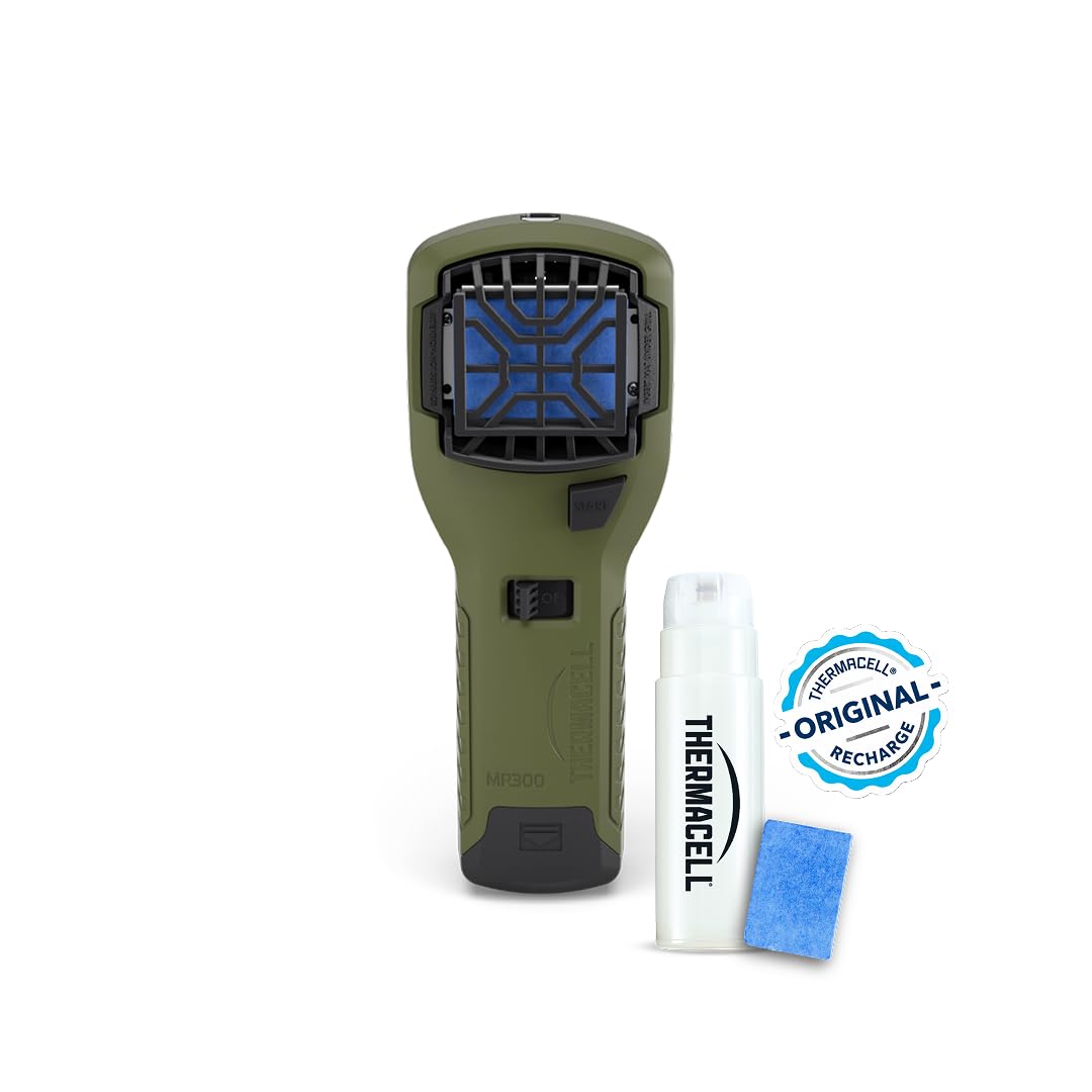 THERMACELL Diffuseur Anti Moustiques Portable Nomade - 15m² - 12h - Vert | Répulsif - Inodore - 1 Cartouche Gaz + 3 Plaquettes - THNATNOMADVERT