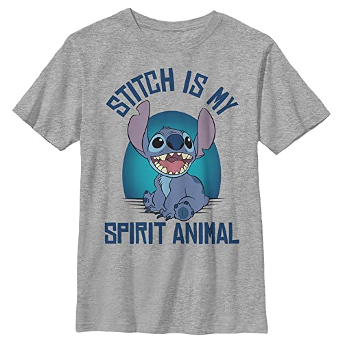 Disney Lilo Spirit Stitch Boy's Heather Crew Tee