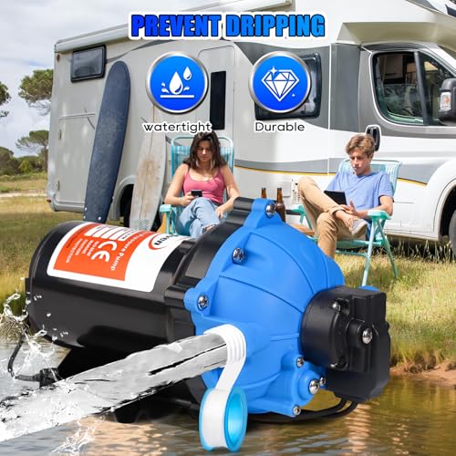 Image of Upgraded 110V AC Fresh Water Pump, 7GPM 70PSI, Five Chamber Self-Priming Diaphragm Pump with Heavy Duty Pressure Switch & Strainer for RV, Marine,Home Water System, Irrigating & Industrial Settings