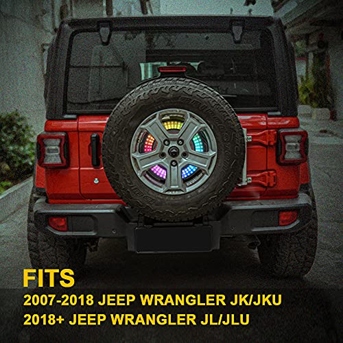 Offroad Gamers Spare Tire Brake Light 2023 Upgrade Third Brake Light Rgb & Red Wheel Light 3Rd Brake Light Compatible With 2007-2018 Jeep Wrangler Jk/Jku & 2018+ Jl/Jlu #TOP6