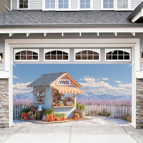 Image of Easter Garage Door Decorations 6 x 13 ft, Carrot Stand Cover