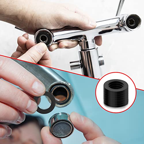 Prasacco 25 Stück Brauseschlauch-Unterlegscheiben, Gummi Schlauch Unterlegscheiben Wasserhahn Anschluss Dichtungsringe 19 mm Gummi Flache Unterlegscheibe für Wasserhähne Brauseschlauch (Schwarz)