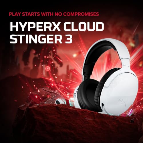 Image of HyperX Cloud Stinger 3 Core - Wired Gaming Headset for PlayStation, Lightweight Over-Ear Headset with mic, 3.5mm Cable, Noise Cancelling, Swivel-to-Mute, 50mm Drivers - Black, 275g - (BS1T6AA)