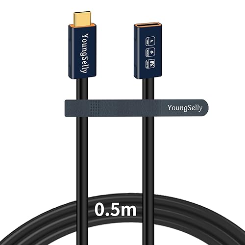 Miniatura 8 de Cable USB C macho a macho de 1.64 pies, compatible con Thunderbolt 43, USB43, soporta carga rápida de 240 W (48 V5 A máximo), transferencia de datos