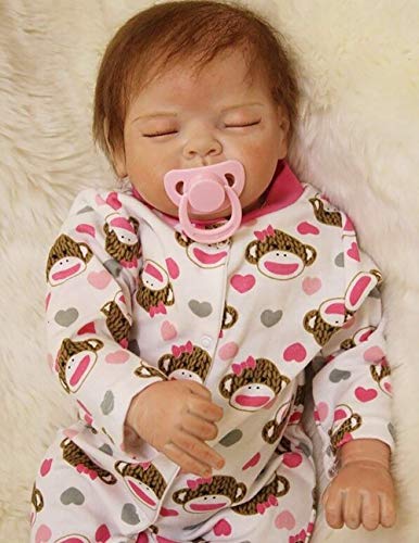ZIY IUI poupée Reborn bébé poupées Corps Souple poupée en Silicone Yeux réalistes fermés Reborn 22 "55 cm Cadeaux de bébé