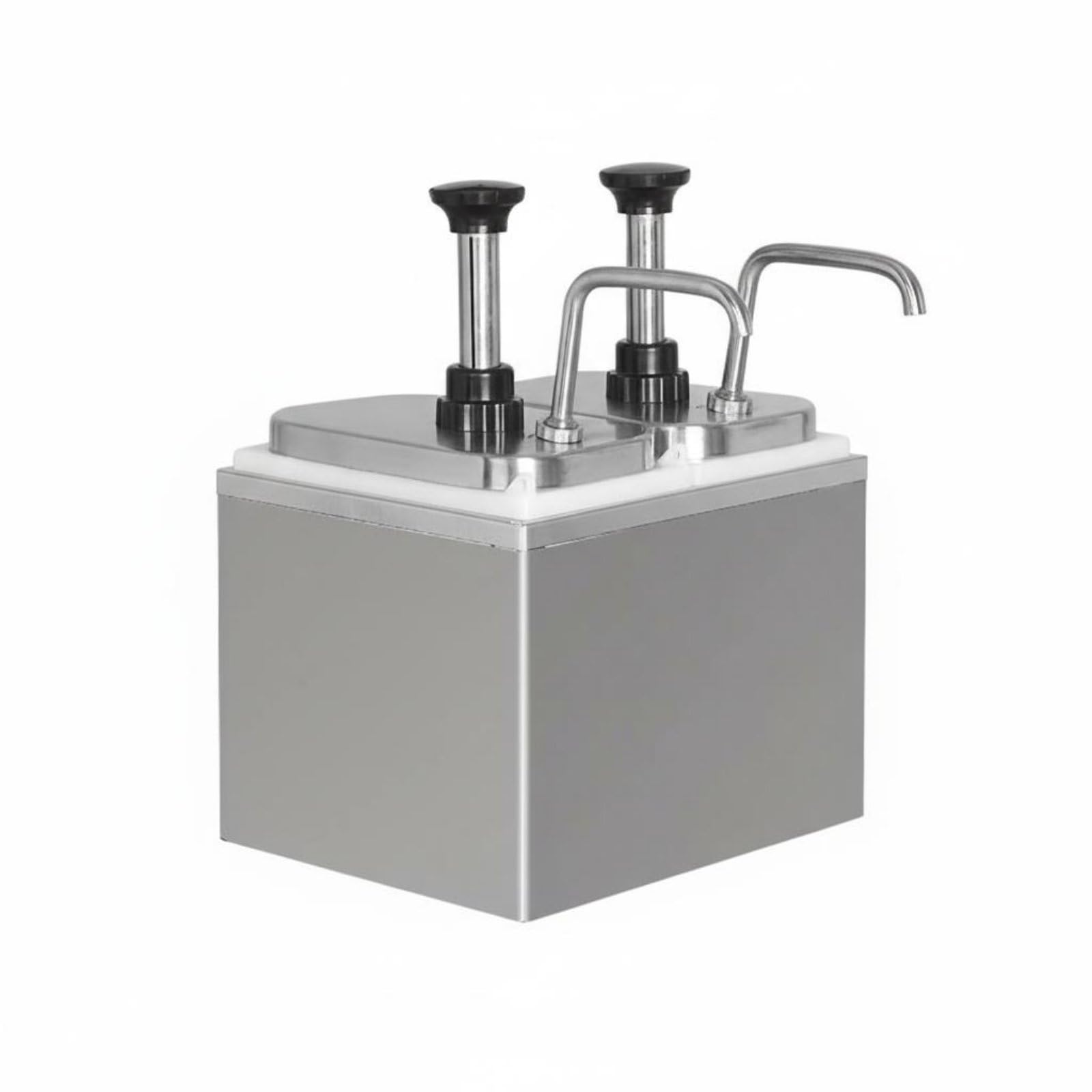 Pompa Dosatrice 10cc Facile da Premere Attrezzatura Ristorazione Plastica Resistente per Negozi di Tè Al Latte, Pompa Per Salsa In Acciaio Inossidabile A Doppia Testa Da 2L Con Scatola