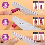 Teenitor Nail File and Buffer Set, 6pcs Nail Buffer Blocks Emery Boards for Nails, Nail Files for Acrylic and Gel Nails, 240 Grit Nail Files Professional for Natural Nails, Nail Filer Half-Moon - Image 4