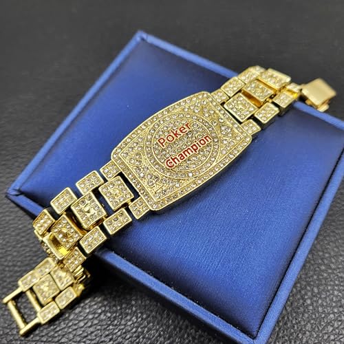 LAB DIAMOND LUCKY POKER CHAMPION BRACELET GOLD SILVER FINISH ICED BLING HIP HOP4