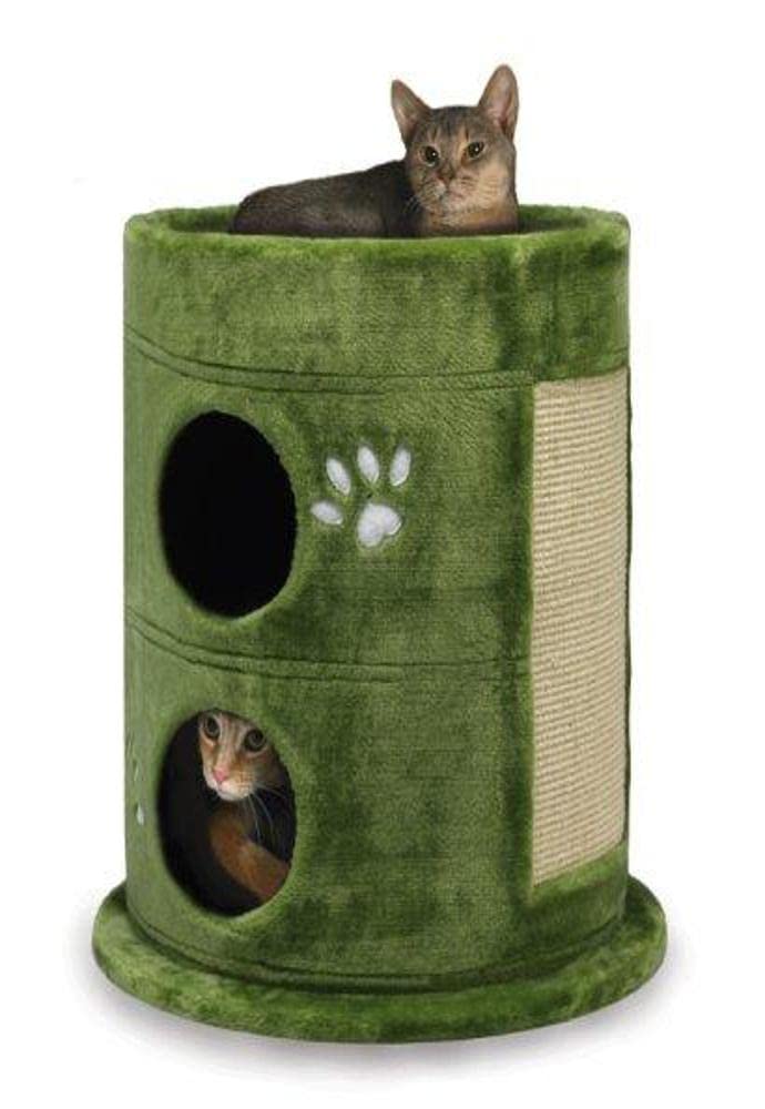 Arbre à chat vert double deluxe condo pour deux chats
