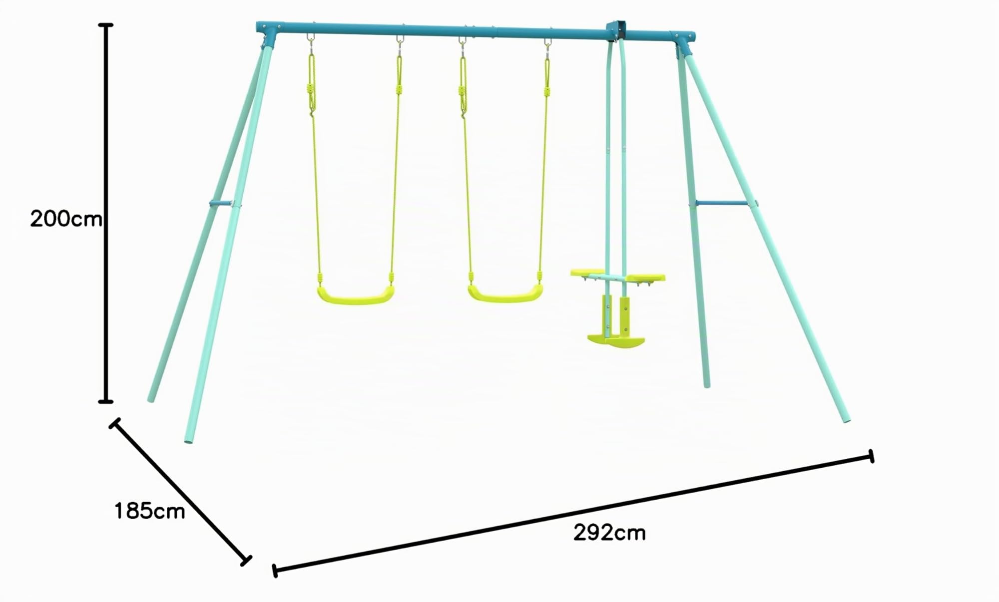 TP Toys Portique 2 Balançoires et Vis-à-vis, Métal, H185 Cm