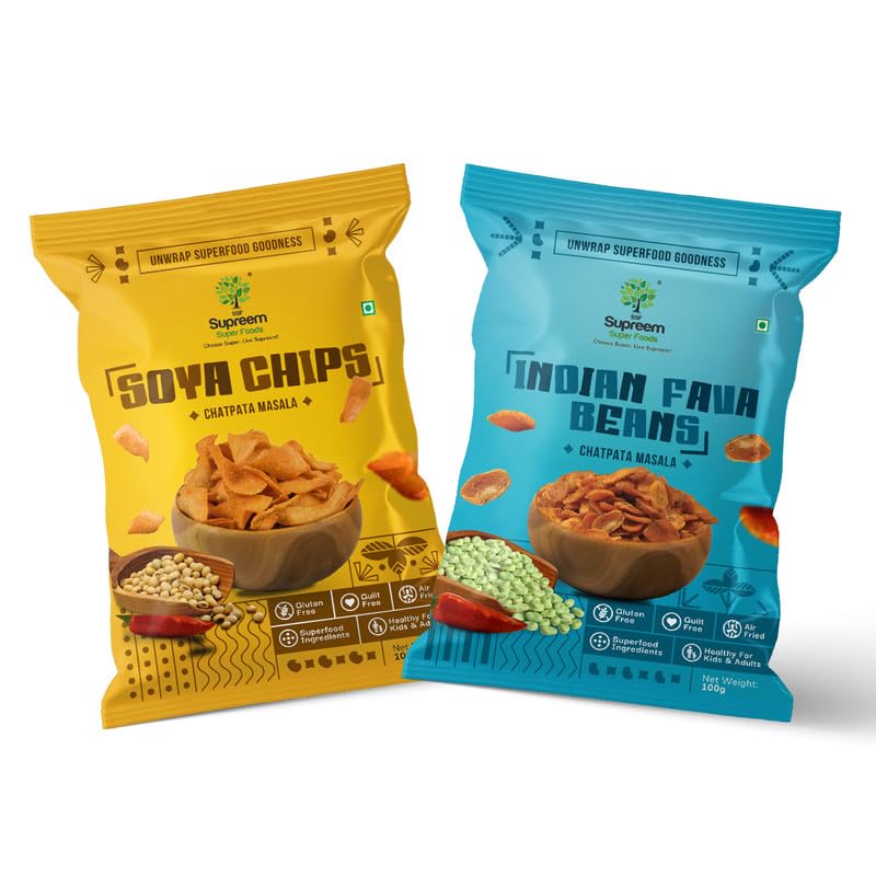 SSF Supreem Super Foods Normalife Gluten Free Indian Fava Beans + Soya Chips(Chatpata Masala Snack)|Healthy Air Fried Snacks|Combo Pack Of 2(Each 100Gms)| (B0B8ZZG2GQ) Amazon Price History, Amazon Price Tracker