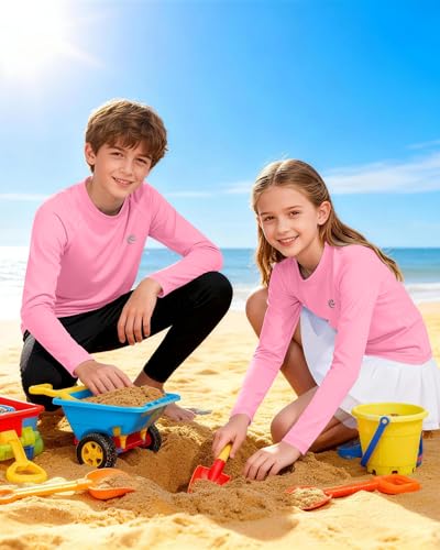 Image of Boys UPF 50+ Swim Shirt Long Sleeve, 1 or 2 Pack Rash Guard Tops