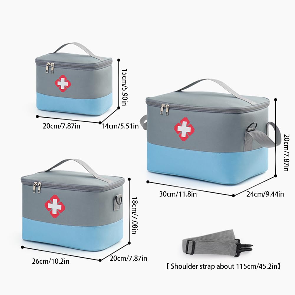 First Aid Bag - Travel Medicine Bag Case Organizer - Empty Medical Supplies Organizer Bag Portable Travel Medicine Pouch for Home Office Kitchen Traveling Hiking Cycling Work