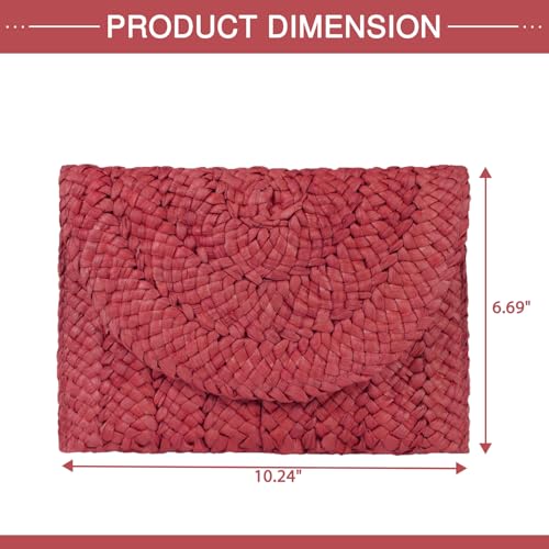 Image of Straw Clutch Bag for Women Envelope Woven Clutch Handbag Summer Beach Purse