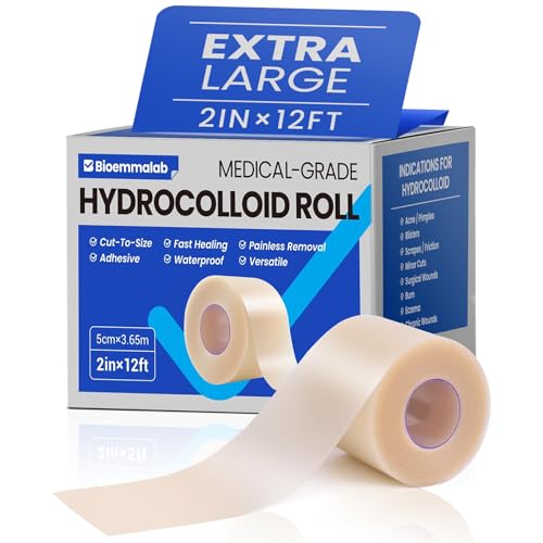 Image of Hydrocolloid Roll Adhesive Bandages Medical Grade Pimple Tape, 2in x 12ft
