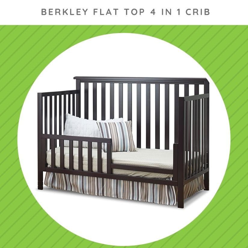 Image of Toddler Bed Safety Guard Rail for Sorelle Convertible Cribs - Solid Wood Rail for Convertible Crib to Toddler Bed Conversion - Safety Bed Rail for Children (Model #148, Espresso)