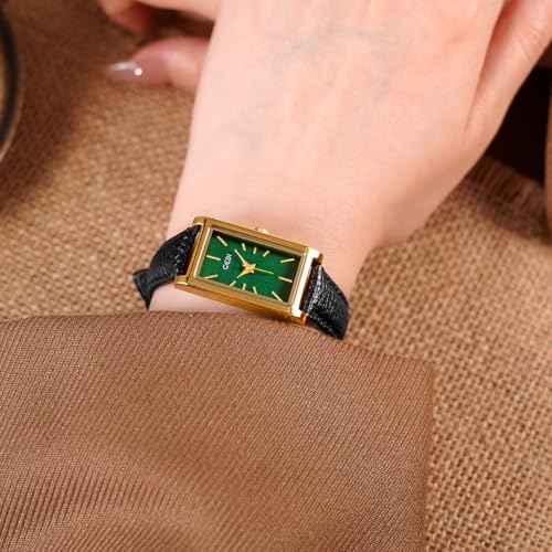 Image of Quartz Watch for Women, Lady Stylish Square Dress Watch with Leather Strap and Sapphire Crown