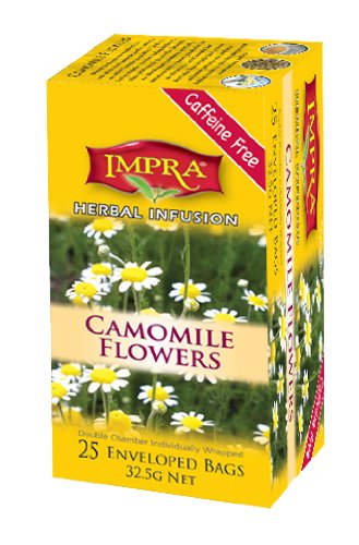 Impra Camomile Flowers Herbal Infusion Tea, 25-Count Tea Bags (Pack of 6)