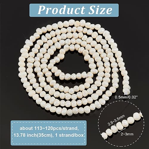 NBEADS About 140Pcs Mini Natural Cultured Freshwater Pearl Beads - Image 2