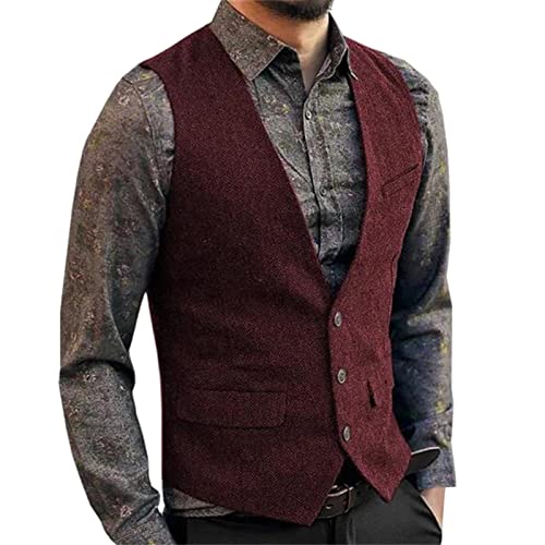 Gilet rayé col en V costume homme habillé veston mariage élégant