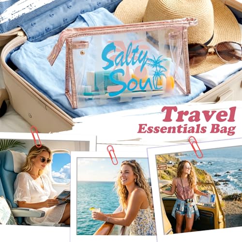 Image of COSHAYSOO Sunscreen Bag Clear Makeup Toiletry Pouch Beach Vacation Essentials for Women Teen Girls Trip Gifts Summer Pool Travel Must Have Accessories Waterproof Stuff