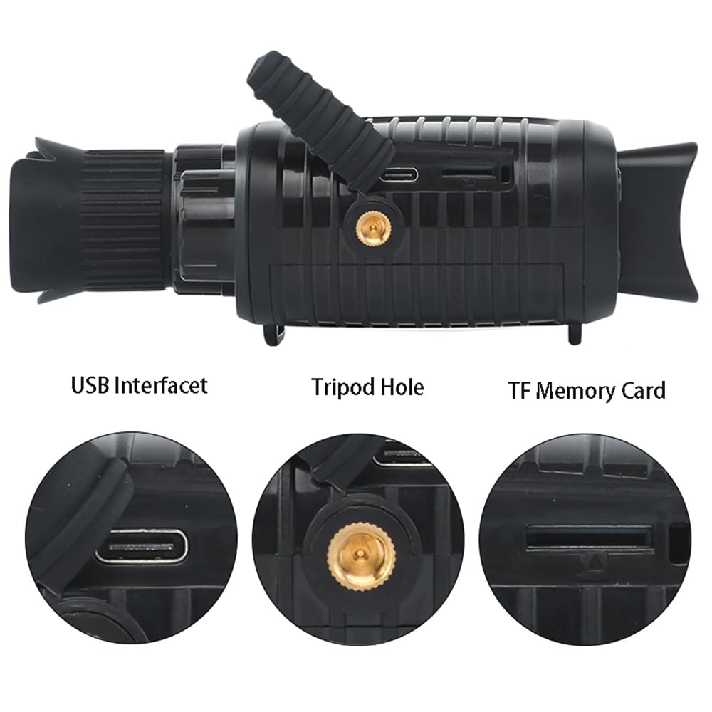 Andoer Télescope monoculaire, lunettes de vision nocturne 2,5 K, zoom numérique 10x, pour adultes avec écran TFT de 1,54 pouces pour l'enregistrement vidéo pour l'observation des oiseaux, les voyages,