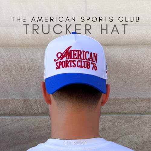 Image of CITRUSY Athletic Trucker Golf Hat | Performance Mens 5 Panel Cap | Cool Breathable Waterproof Workout Running Snapback