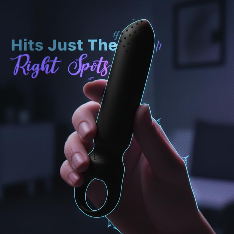 Image of ZYLLION sassy Finger Design Personal Massager for Body Relaxation|Multiple Modes|Quiet & Portable Handheld Massager|Rechargeable Massager for Neck Back| Shoulders & Muscle Relief - Black