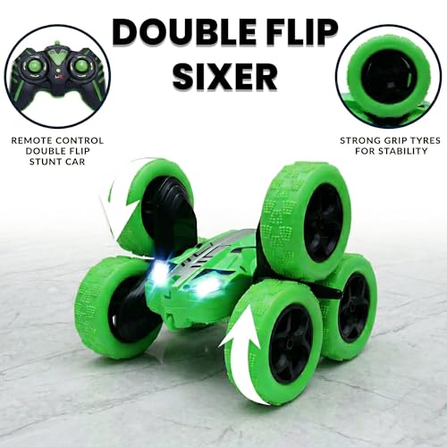 Image of Amazon Brand - Jam & Honey Off Roader Rechargeable Remote Control Monster Truck Car with LED Headlights, Type-C Charging, Anti-Skid Tyres, 120 Ft Range | 2.4GHz Remote Controller - Green (MT1624)