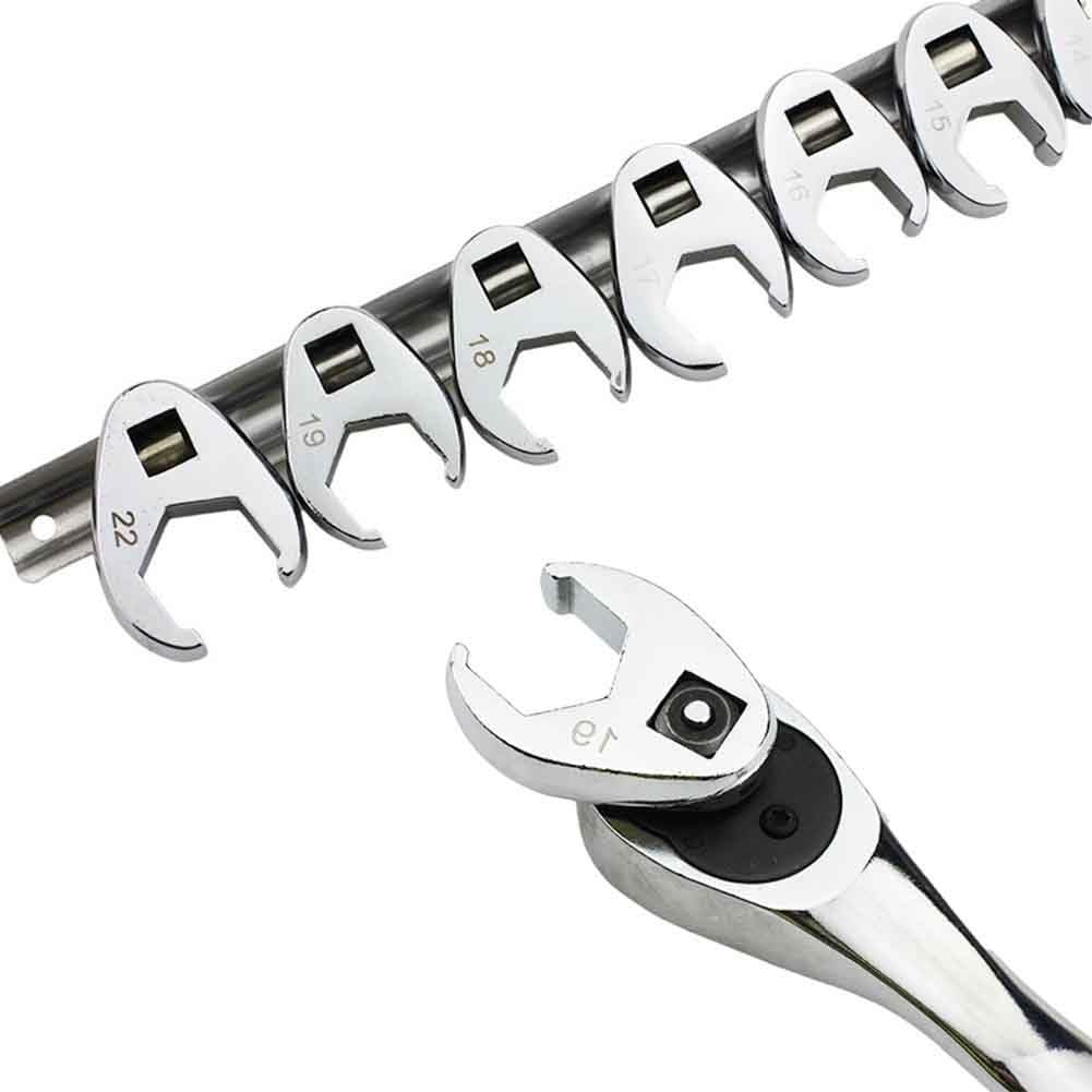 Chiavi a Piede di Corvo, Set di Chiavi a forchetta, 10 22 mm metriche, Acciaio al Carbonio, Cromato