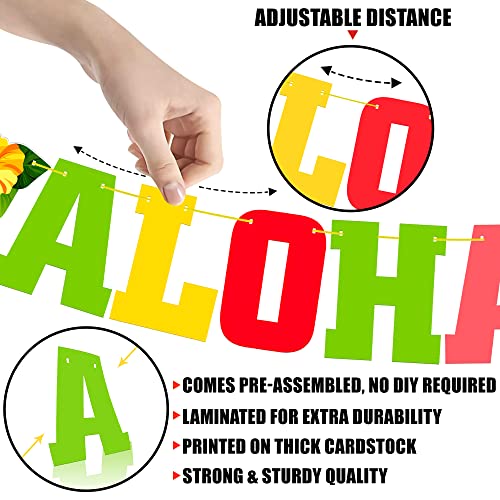 Image of KatchOn, Aloha Banner for Hawaiian Party Decoration - 10 Feet, No DIY | Banner For Luau Party Decoration | Aloha Party Decorations | Aloha Party Banners For Beach Party, Pool Party | Luau Banner Decor
