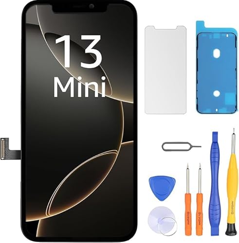 LL TRADER 20251 iPhone 13 Mini 5.4インチ FHD 液晶パネル 画面交換タッチスクリーン デジタイザーアセンブリフレーム 修理キット付き