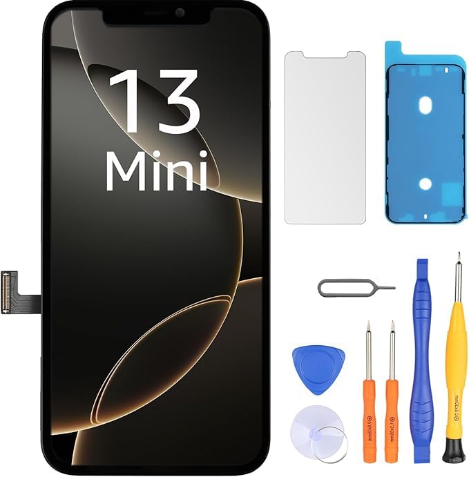 LL TRADER Screen Replacement for iPhone 13 Mini 5.4 LCD Retina Display Touch Screen Digitiser with Repair Tool Kits