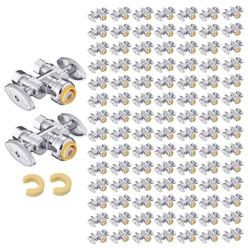 Image of 100Pcs EFIELD 1 /2 inchPush x Dual 3 /8 inchOD Straight Stop Valve(PF-VALVE039-100)