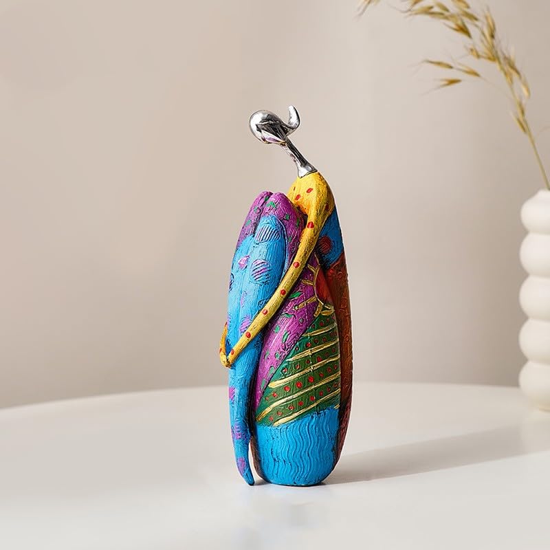 DEVOKE Color abstract character resin decoration table furnishings as home or office (leg hugging（A）)
