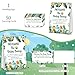 DETIHO Dinosaur Baby Shower Party Game Cards - 5" x 7" Self-Standing Measure The Baby Bump Sign with 50 Fill-in Guessing Cards (2.1" x 3.5") - a02