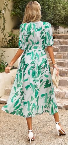 Image of Sister Amy Women's Boho Floral Print Square Neck Beach Party Flowy Ruffle Midi Dress