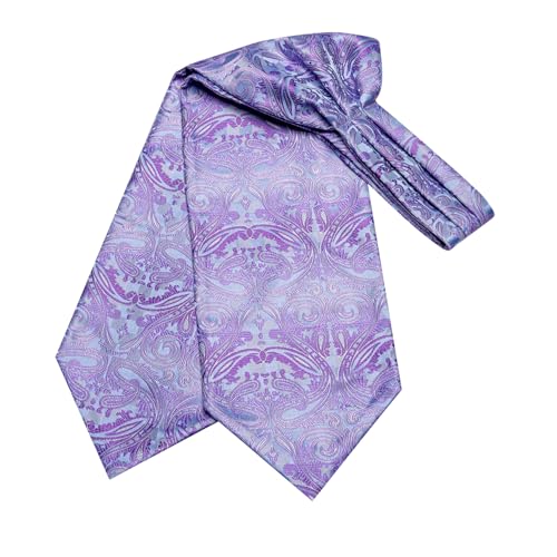 Image of Dubulle Paisley Floral Ascot for Men Self Tie Mens Cravat and Pocket Square Cufflinks Wedding