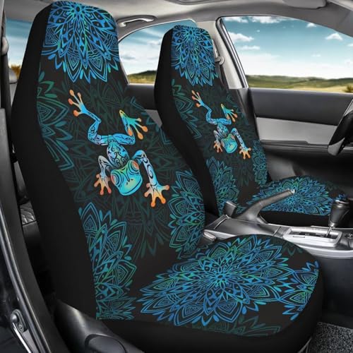 Housses de siège de voiture avant lavable au style grenouille bohème unique