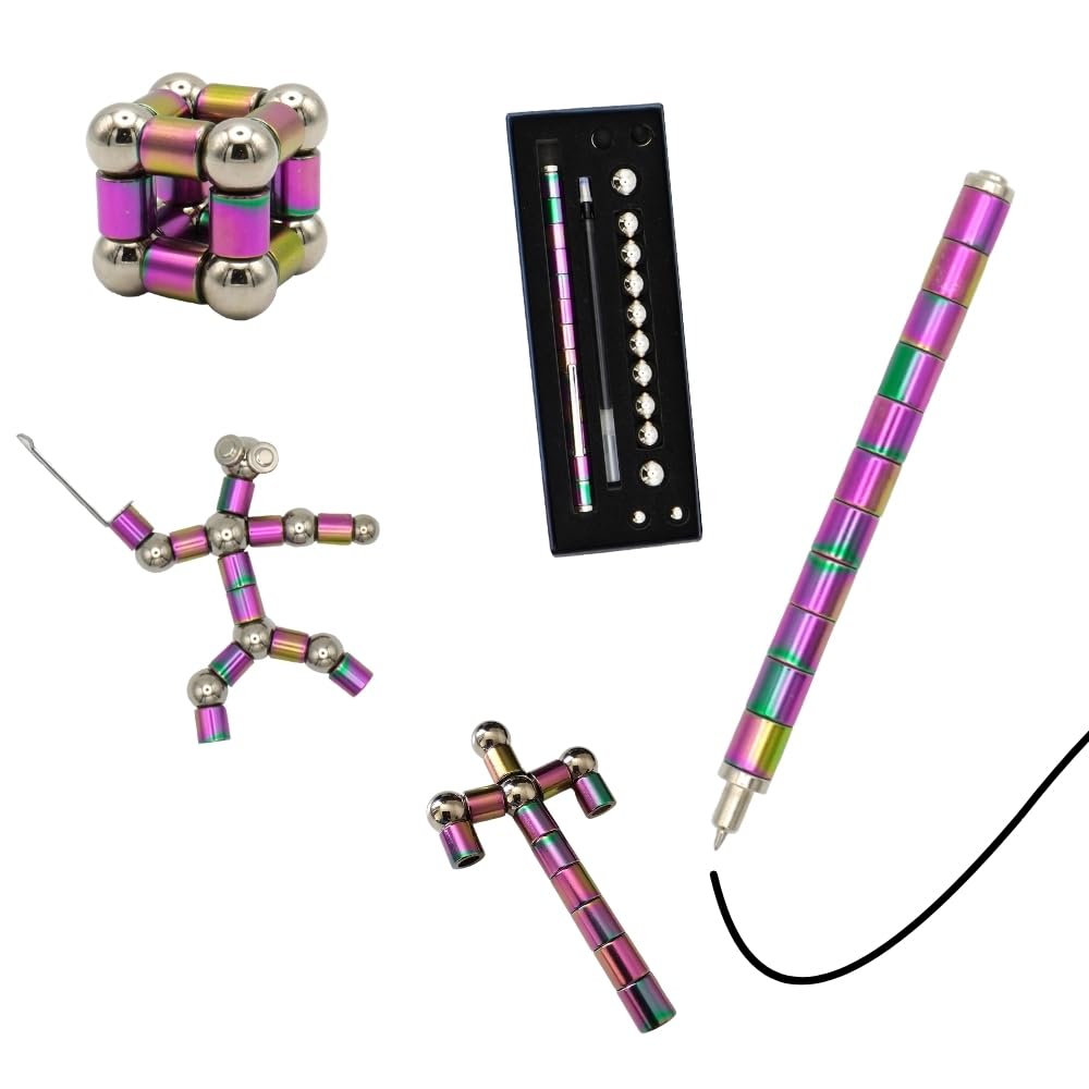 ZenFlow Magnetic Fidget Pen, 3-in-1 Ballpoint, Stylus & Stress Relief Desk Toy