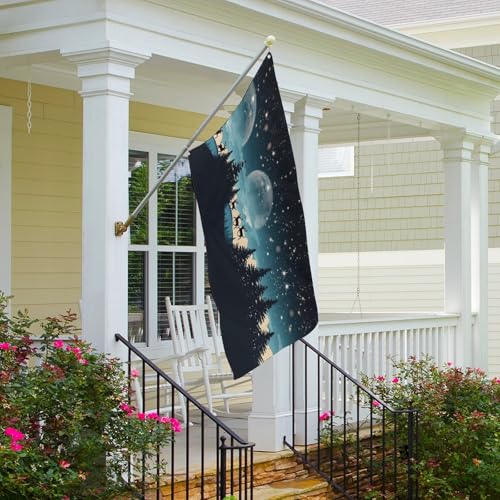 Drapeau de Noël d'hiver jardin extérieur suspendre bannière vacances - 6