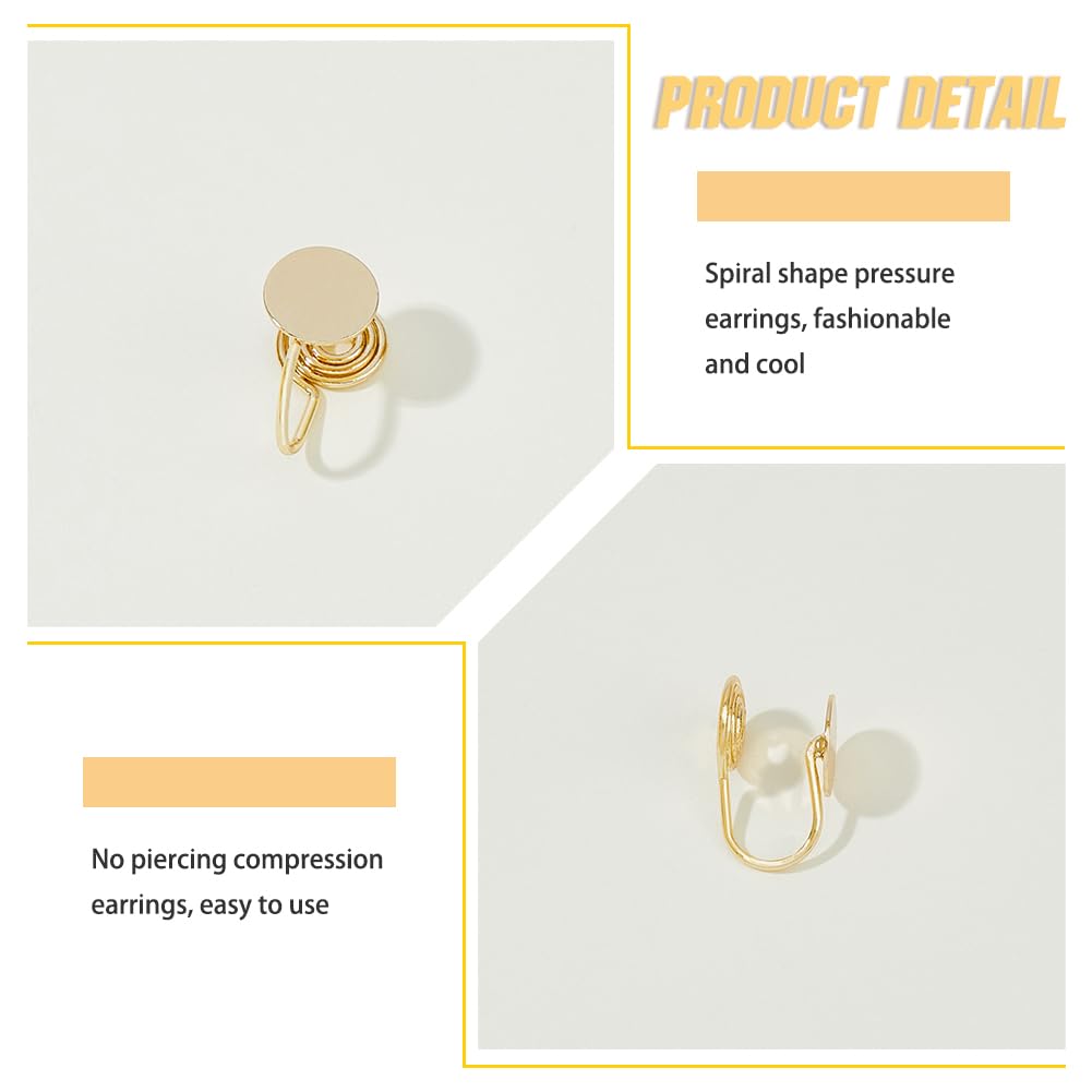Hobbspring 16 Pieces Pressure Earrings for Keloids 2 Colors Clip-on Non-Pierced Earrings Finding Brass Earring Metal Spiral Compression Ear Cuff Adjustable Keloid Earring for Women Men Ladies - Image 4