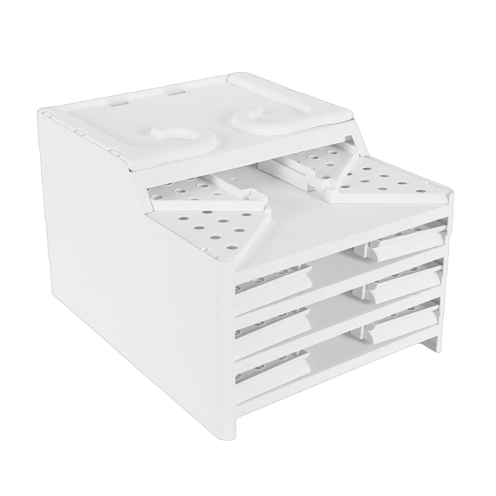 Fafeicy Organizer Pieghevole per Armadio Pensile, Cestello Portaoggetti per Armadio di Grande capacità in Materiale PP con 2 Ganci per Uso in Camera da Letto e Dormitorio (4 livelli)