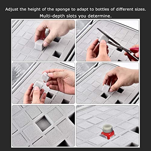 Model Paint Storage Case Compatible With Testors Paint Set, Paints Organizer Carrying Bag Holds 60 Bottles With 9 Fine Detail Miniatures Paint Brushes, Enamel Paint Container- Paint Not Included (Black) #TOP3