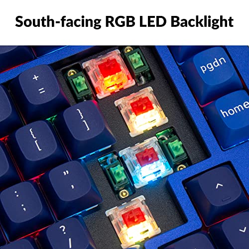 Image of Keychron Q1 RGB Wired Custom Mechanical Keyboard, 75% Layout QMK /VIA Programmable Macro with Hot-swappable Gateron G Pro Blue Switch Double Gasket Compatible with Mac Windows Linux (Blue) -Version 2