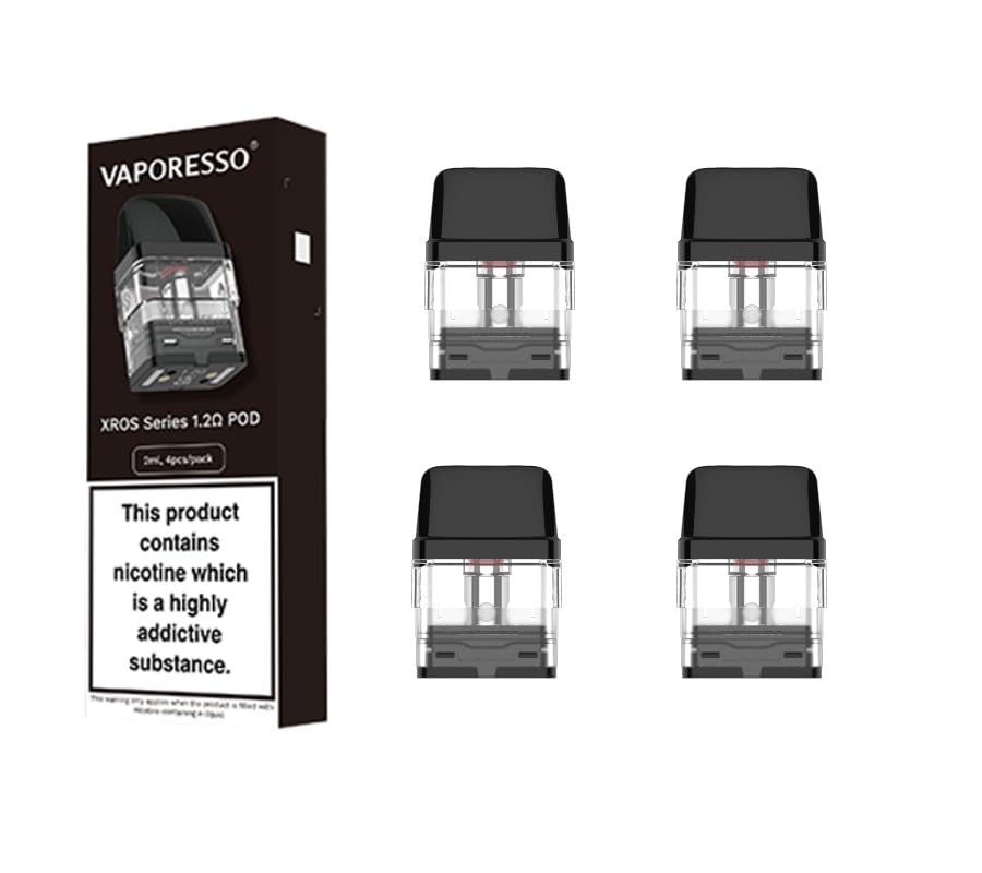 Vaporesso XROS Series Pods 4 Pack - Refillable Replacement Pods for XROS Vape Device | Leak-Proof Design, Enhanced Airflow Pods for XROS/3/2/Nano/Mini Kit, No Nicotine (1.2Ω Mesh)